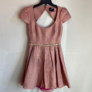 Marchesa Notte pink gold dress size 4